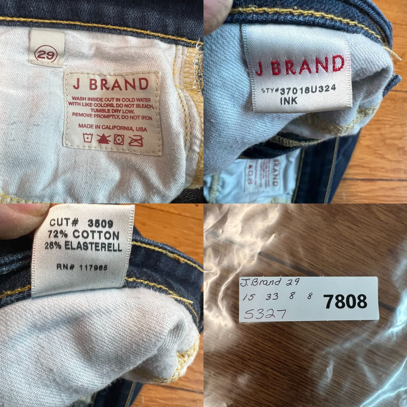 J Brand J Brand Womens Straight Jeans Blue Size 29 Regular Rise 30in Waist 33in Inseam 5-Pocket Denim Pants Capable of Machine Washable Size 29" - 8 Thumbnail