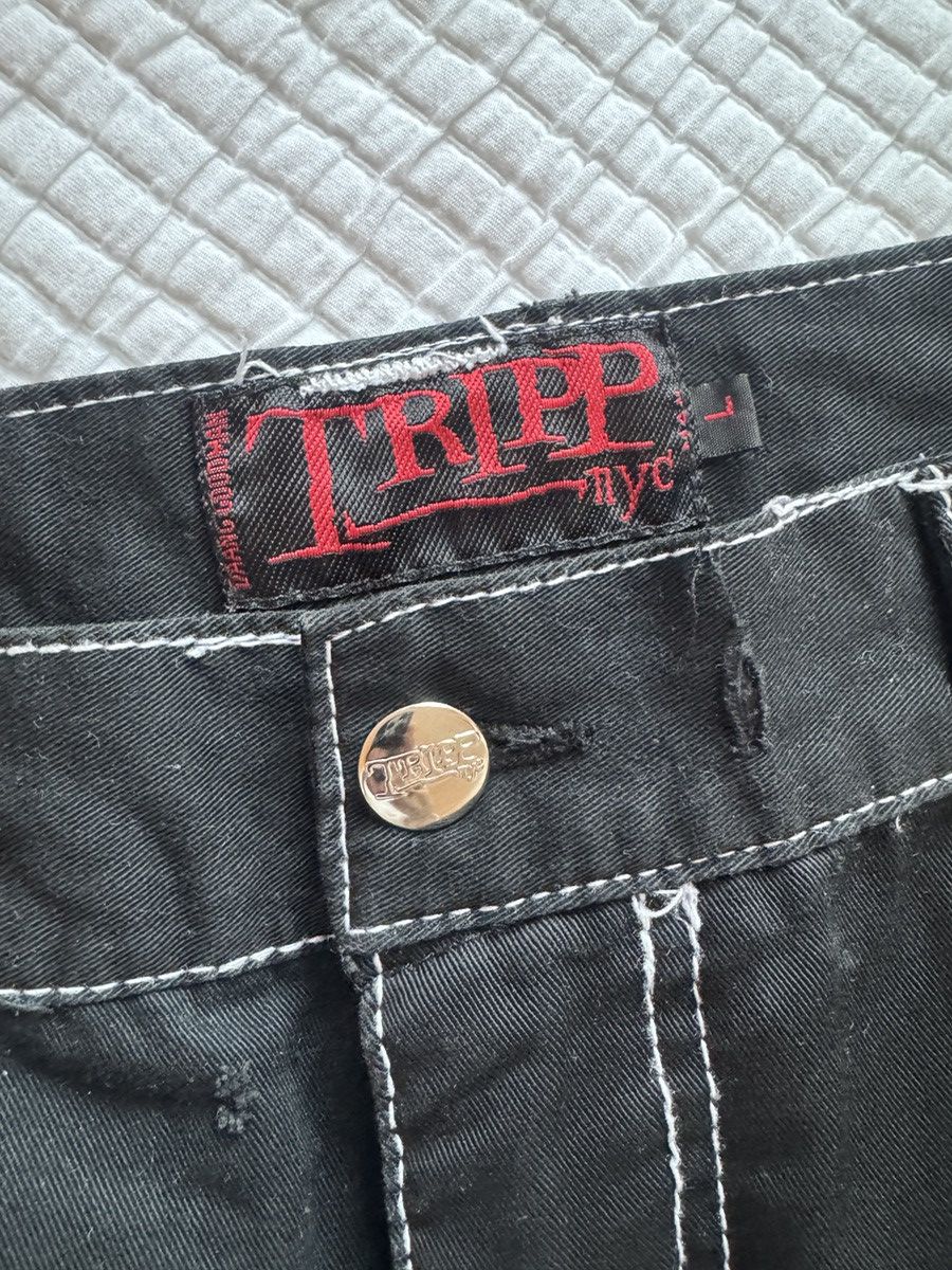 Tripp NYC Tripp NYC Vintage Goth Rave Cargo Shorts Black Large L Y2K Size US 36 / EU 52 - 4 Thumbnail