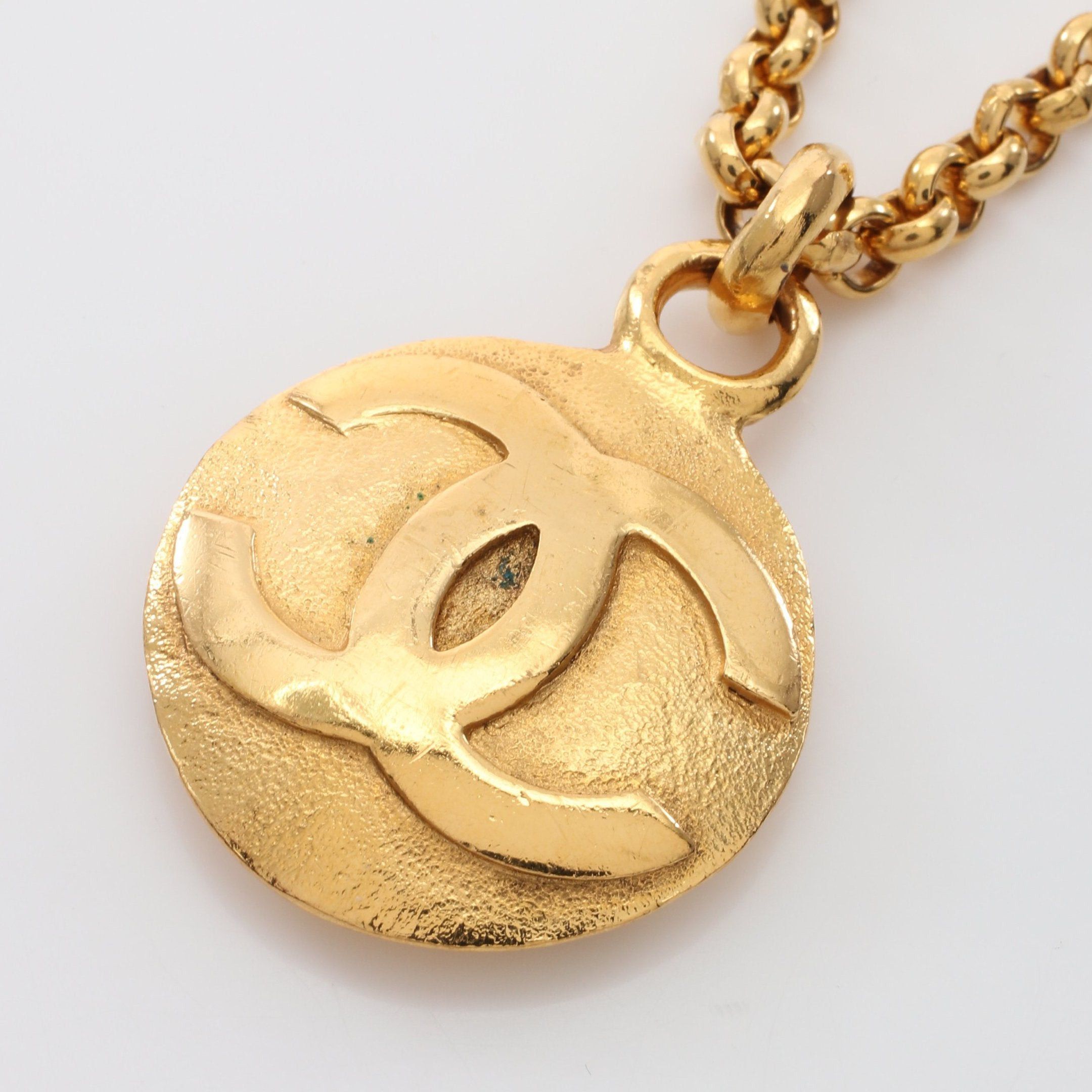 image of Chanel Coco Mark Necklace Gp Gold 29, Women's