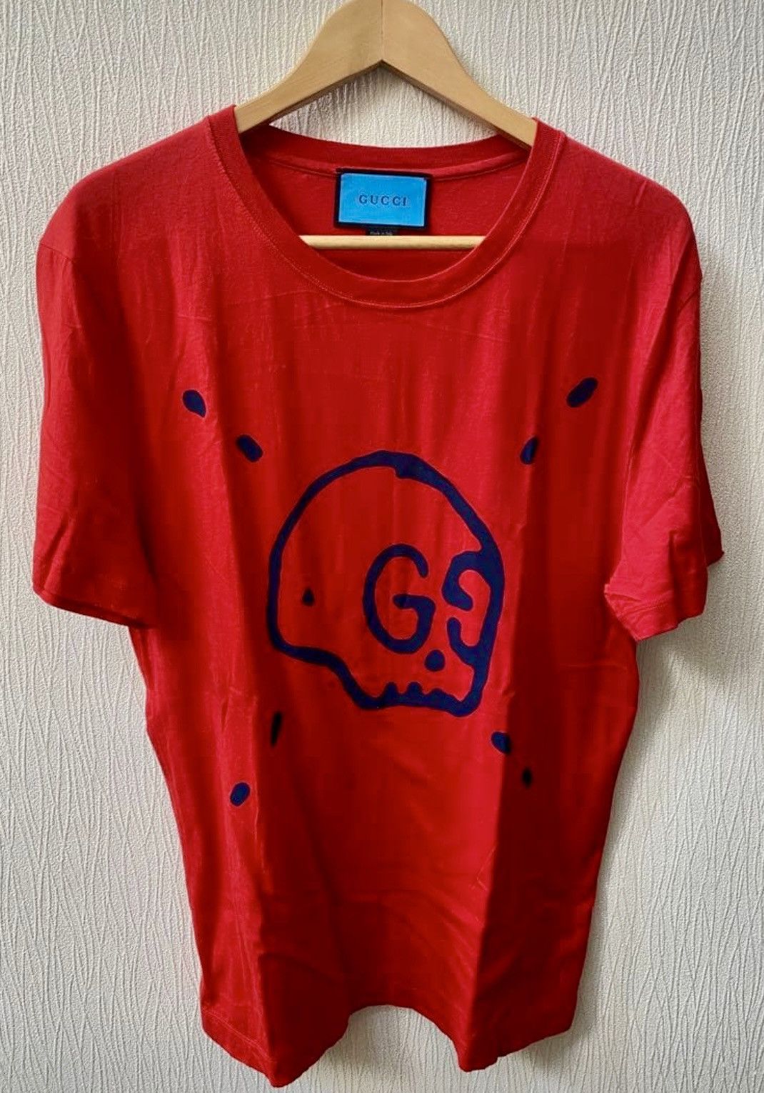 Gucci GUCCI Red T-Shirt - Gucci Ghost Print Size US M / EU 48-50 / 2 - 1 Thumbnail