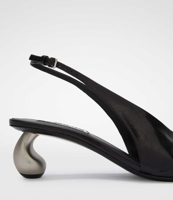 Jil Sander o1w1db10825 Slingback Heels in Black Size US 11 / IT 41 - 4 Thumbnail