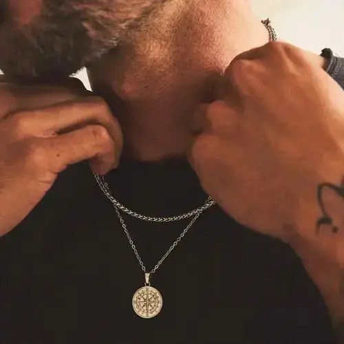 Vintage Necklace Pendant Stainless Steel Cuban Chain Casual Retro Size ONE SIZE - 1 Thumbnail