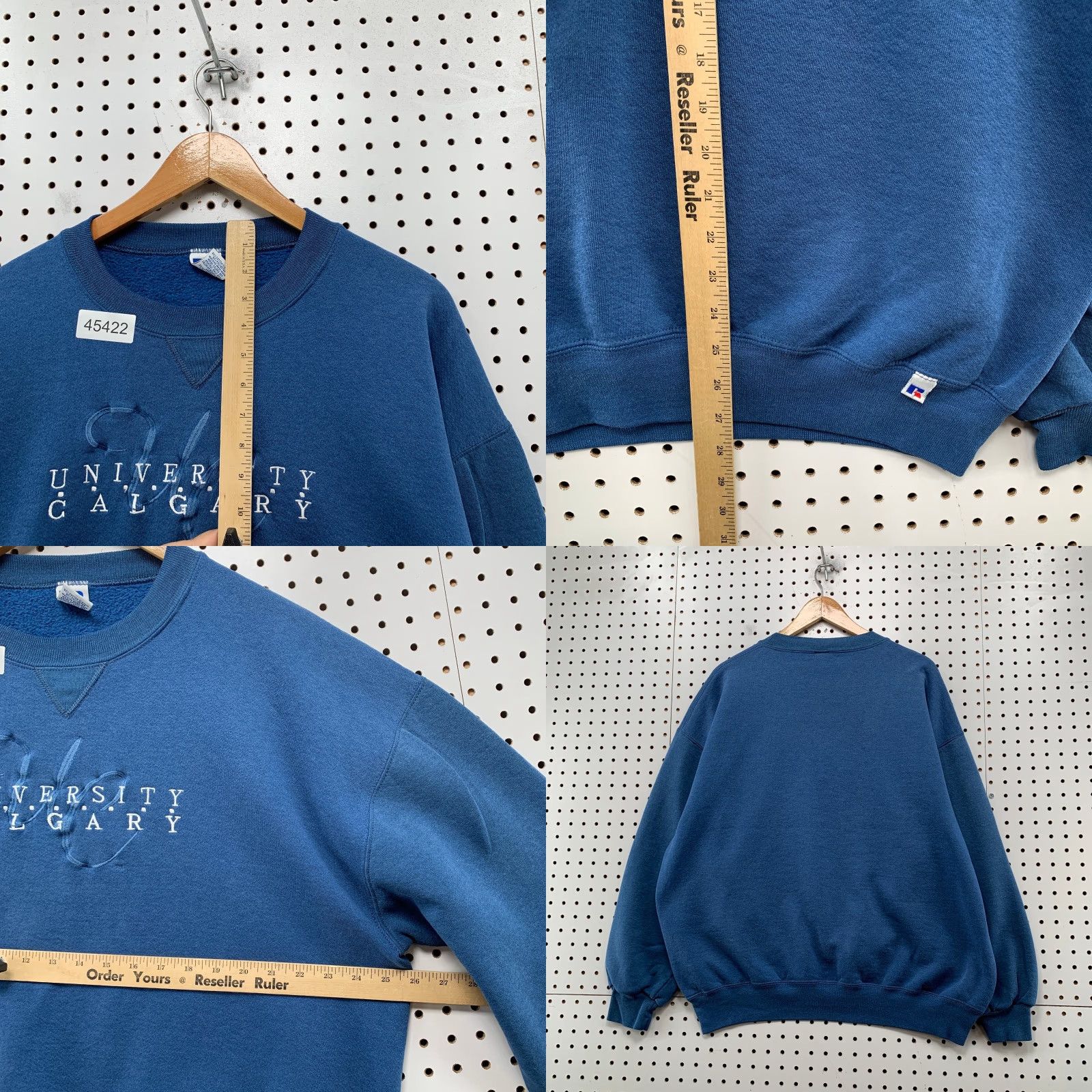 Russell Athletic VINTAGE University Calgary Sweatshirt Mens 2XL Blue 90s Embroidered Russell USA Shirt Size US XXL / EU 58 / 5 - 8 Thumbnail