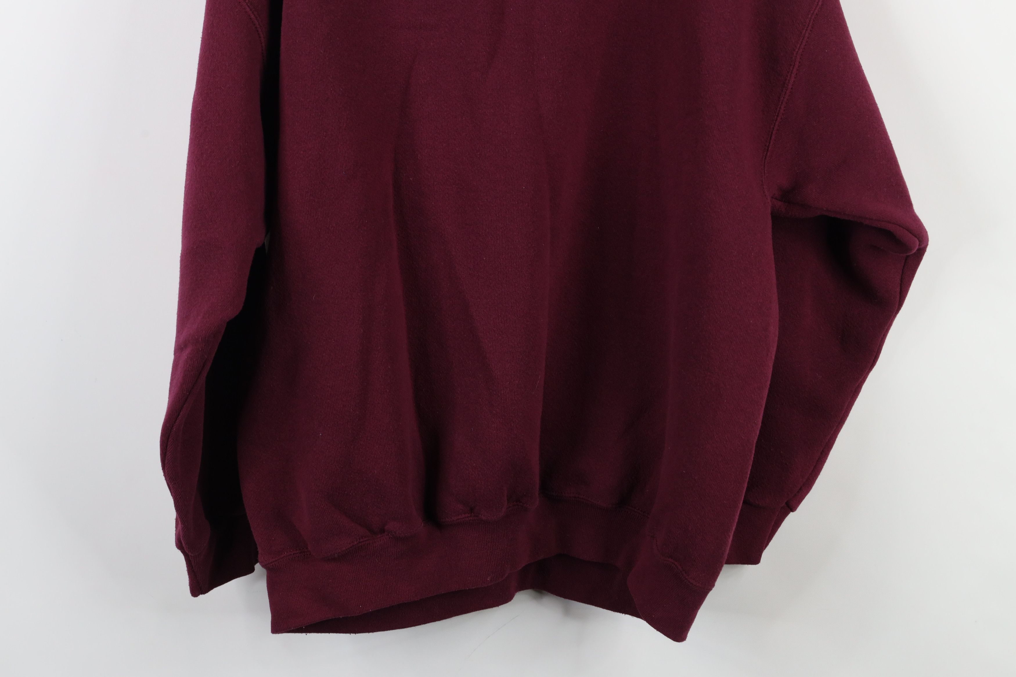 Vintage Vintage 90s Streetwear Blank Crewneck Sweatshirt Burgundy Size US L / EU 52-54 / 3 - 12 Thumbnail