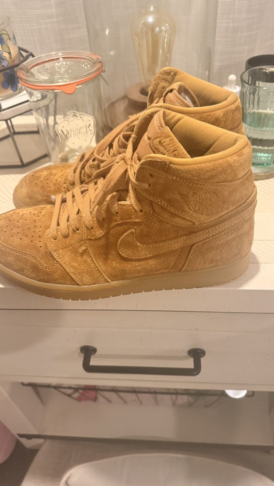Jordan Brand Nike Air Jordan 1 High Wheat Suede Men's Shoes US 11 Size US 11 / EU 44 - 3 Thumbnail