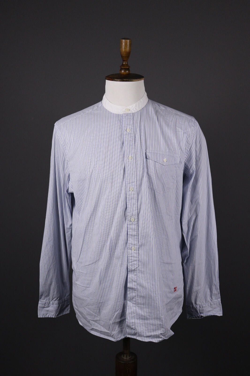 Designer Hackett London Slim Fit Blue Long Sleeve Shirt Size XL Size US XL / EU 56 / 4 - 1 Thumbnail