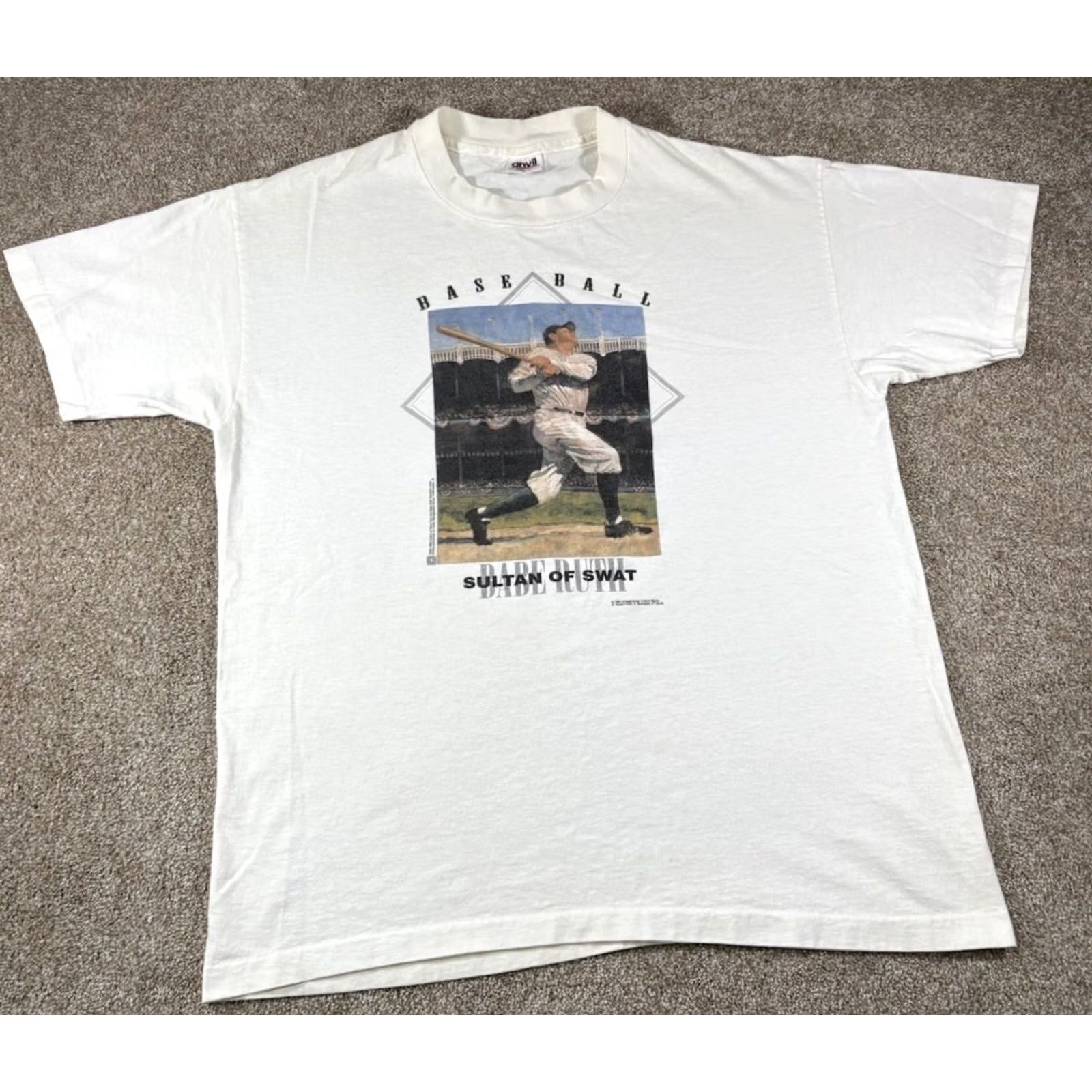 Anvil Vintage Babe Ruth Shirt - Adult Size XL - 1994 Yankees Baseball Graphic Size US XL / EU 56 / 4 - 3 Thumbnail