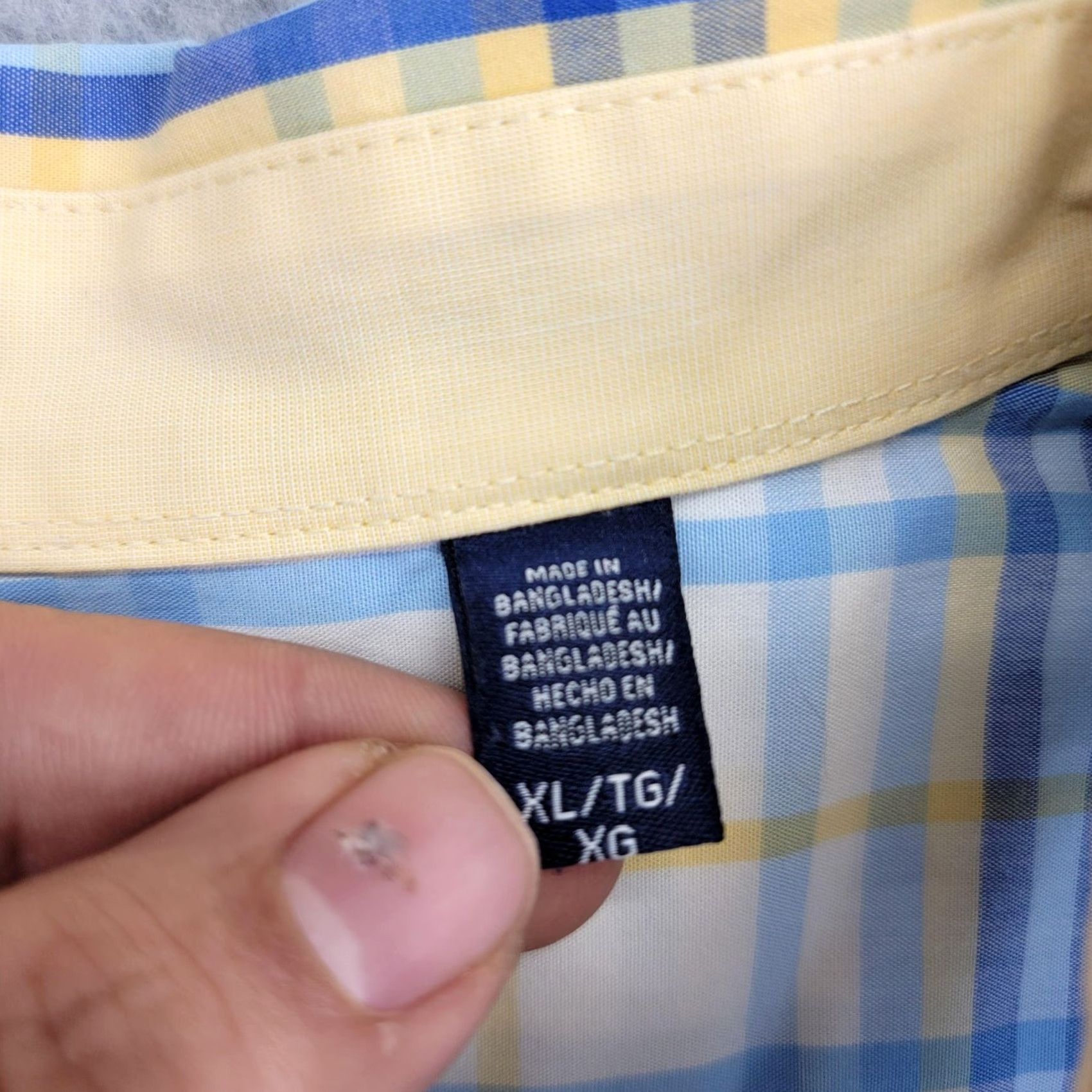 Izod IZOD Shirt Mens XL Blue Yellow Plaid Long Sleeve Button-Down Pocket Size US XL / EU 56 / 4 - 4 Thumbnail