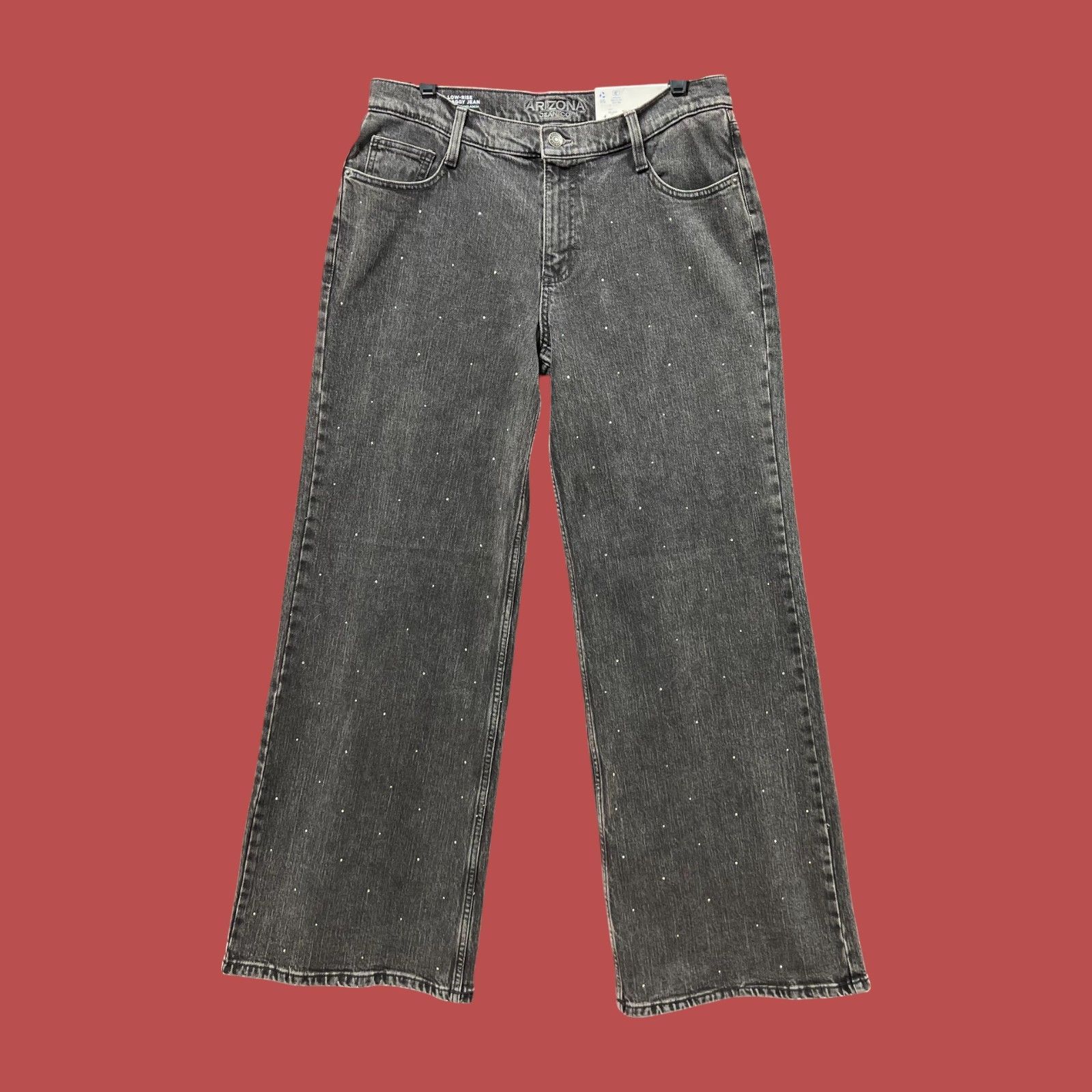 Arizona Jean Co. Arizona - Women's Low-Rise Baggy Jeans - Wide Leg - Rela Size 33" - 1 Thumbnail