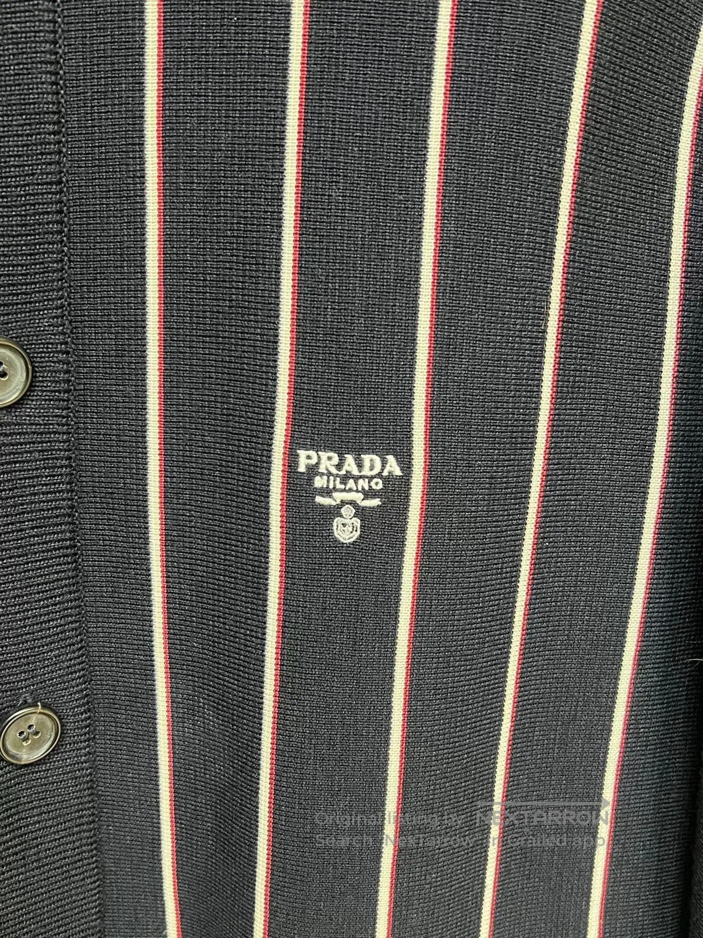 Prada Prada Striped Cardigan in Size 50. Size US L / EU 52-54 / 3 - 3 Thumbnail