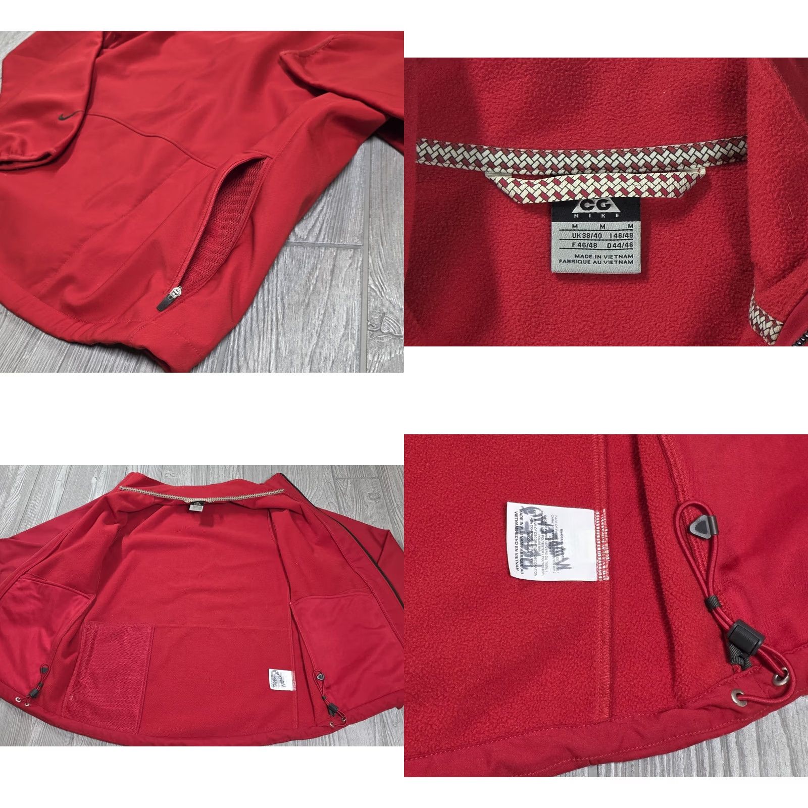 Nike ACG NIKE ACG Full Zip Soft Shell Jacket Red Black Mens M Drawstring Y2k Rare Vintage Nike ACG Jacket Size US M / EU 48-50 / 2 - 9 Thumbnail
