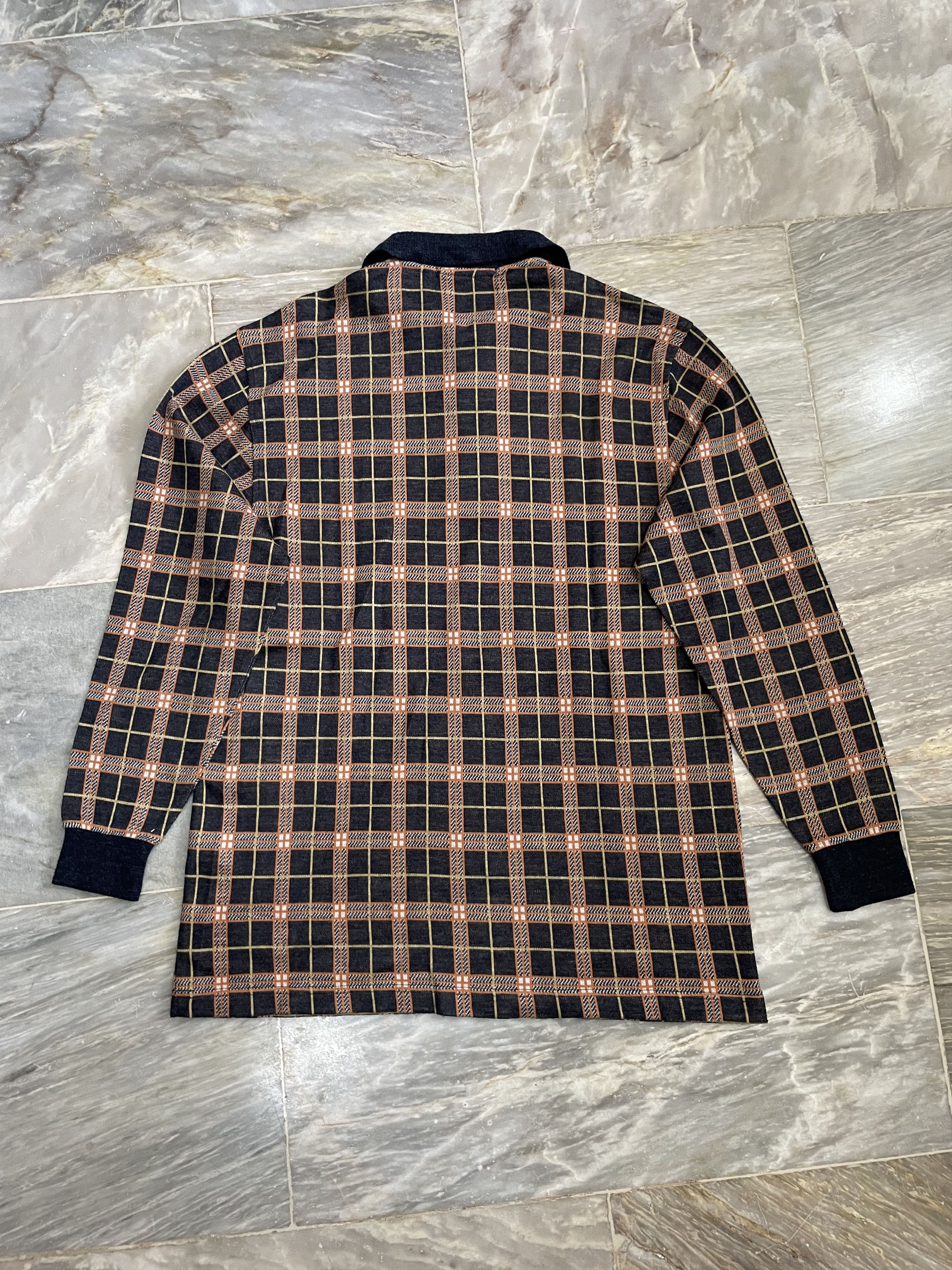 Balenciaga Vintage Balenciaga Checkered Polo Shirt Long sleeve Size US XL / EU 56 / 4 - 8 Thumbnail