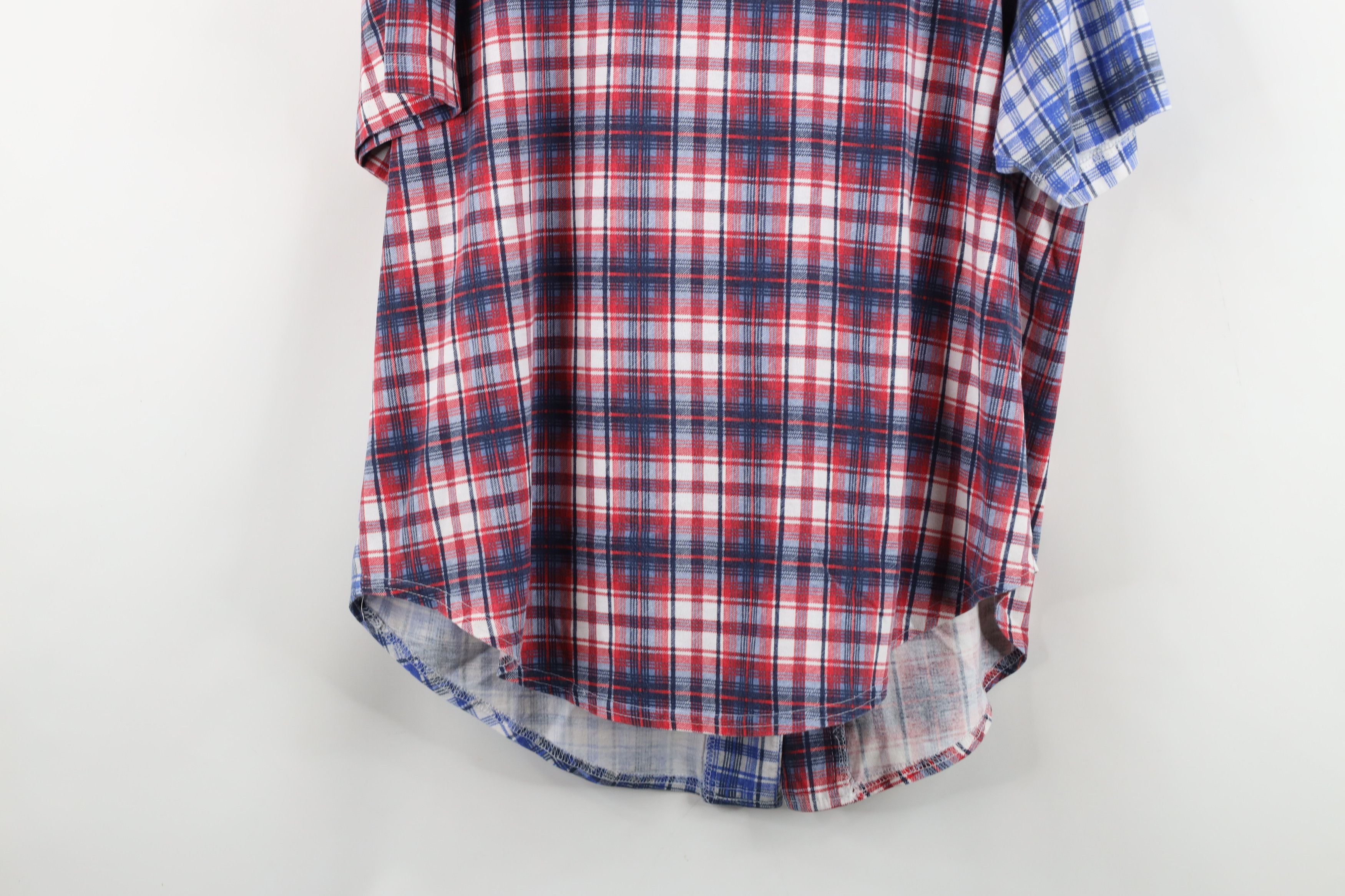 Vintage Vintage 90s Streetwear Faded Flannel Baseball Jersey Plaid Size XL / US 12-14 / IT 48-50 - 13 Thumbnail