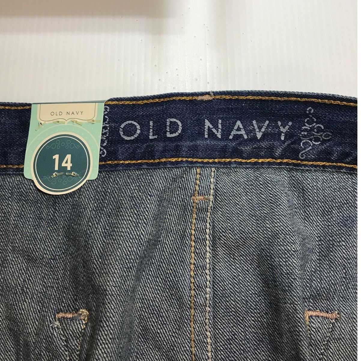 Old Navy NWT Old Navy Denim Blue Button-Fly Mini Jean Skirt 14 Size 39" - 4 Thumbnail
