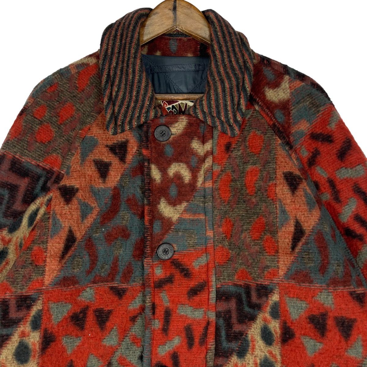 Missoni Vintage Missoni Sport Geometric Abstract Wool Blend Jacket Size M / US 6-8 / IT 42-44 - 4 Thumbnail