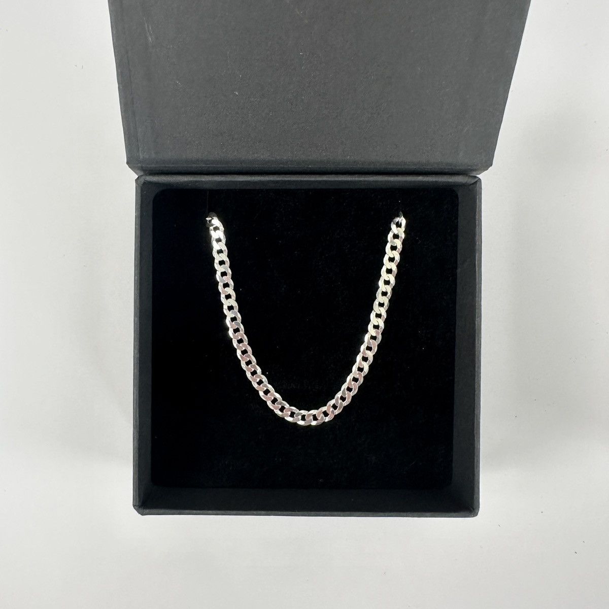 Jewelry Silver Chain Solid Sterling Silver Cuban Link Chain 4mm 18in Size ONE SIZE - 8 Thumbnail