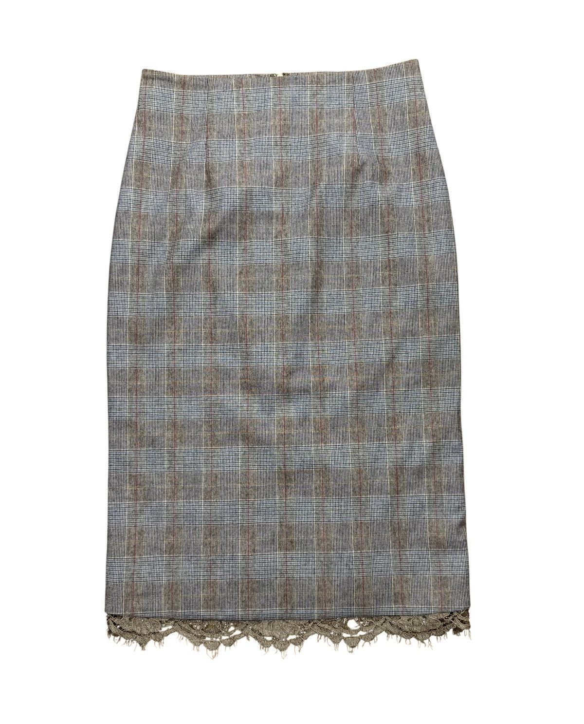 Blumarine Blumarine Plaid Long Skirt Wool with Lace size IT40 Size 27" / US 4 / IT 40 - 11 Thumbnail