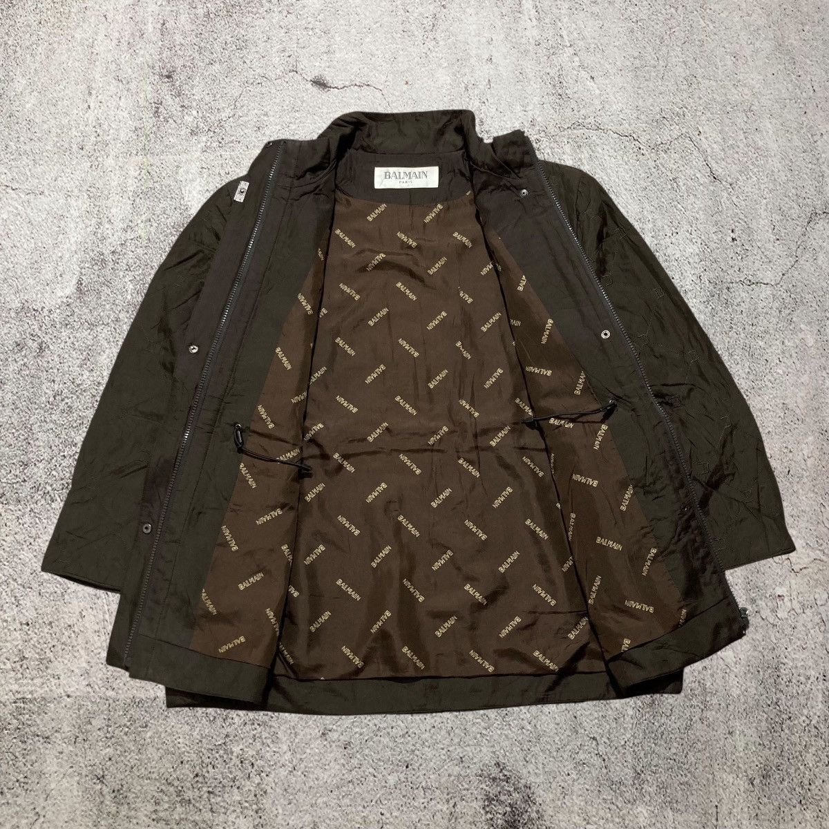 Balmain Balmain Paris Monogram Quilted Jacket Dark Brown Luxury Size US XXL / EU 58 / 5 - 8 Thumbnail