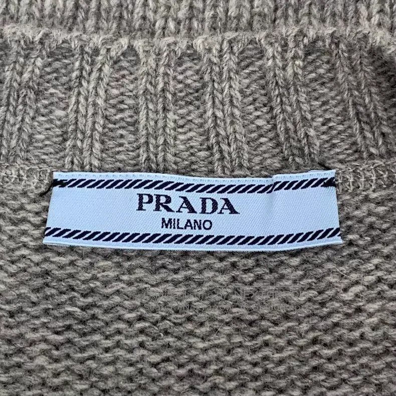 Prada Prada 22 gray logo letter inlaid cotton wool round-neck lo Size XS / US 0-2 / IT 36-38 - 6 Thumbnail