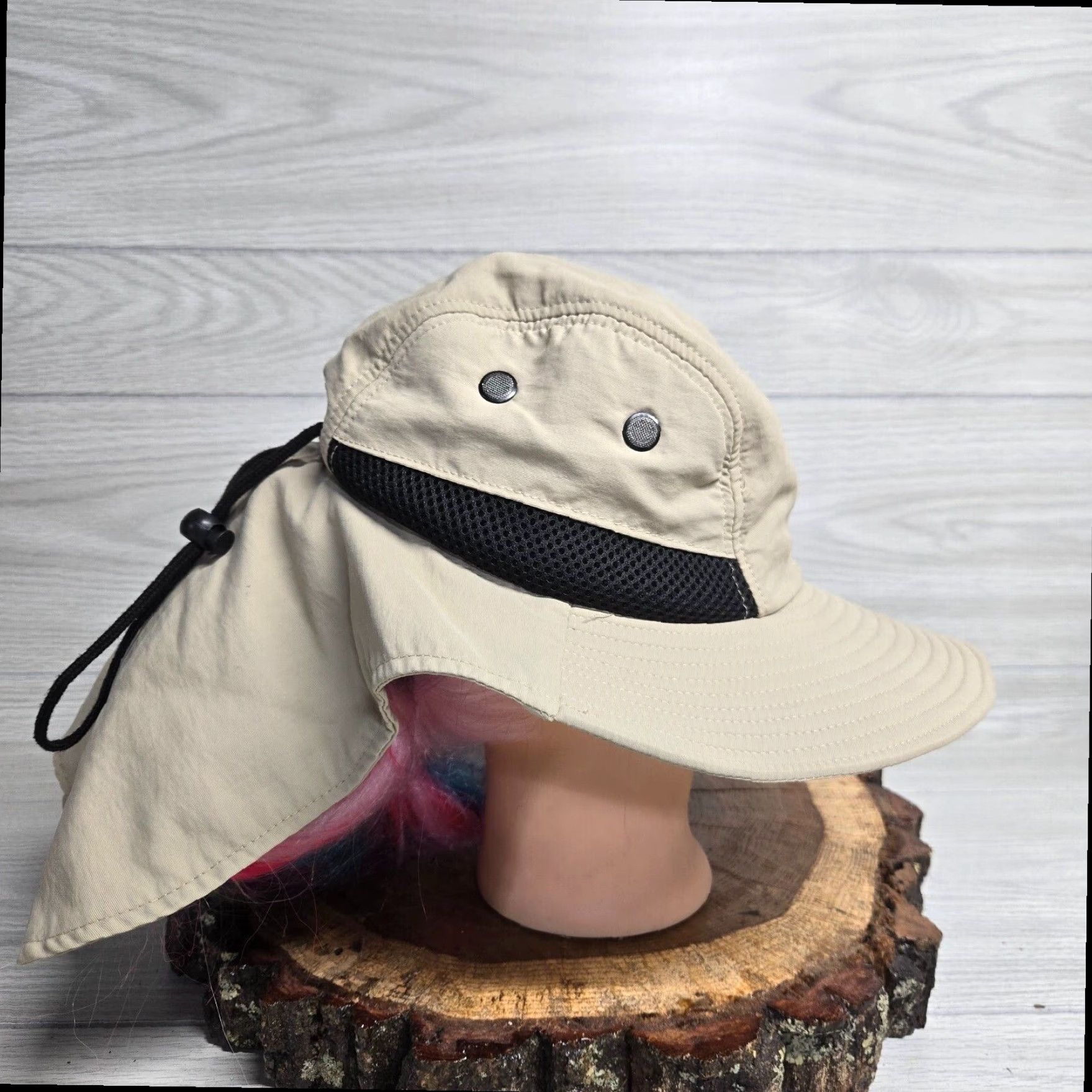 CO Hatco Men's Adjustable Baseball Cap with Neck Flap Khaki Beige Size ONE SIZE - 2 Thumbnail