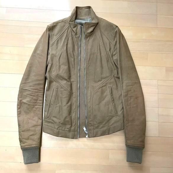 Pre-owned Rick Owens Intarsia Ss13 Leather Jacket In Dust