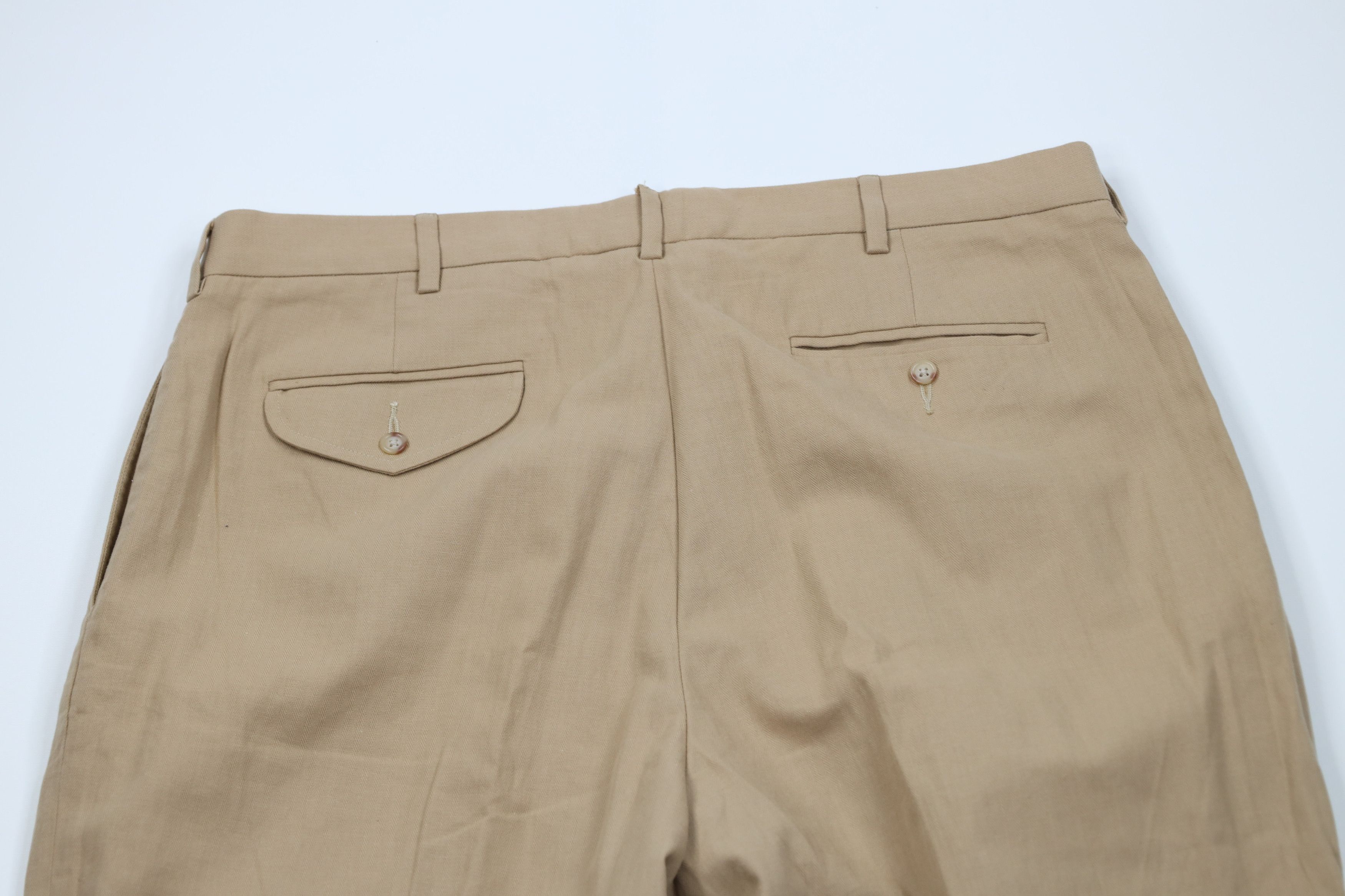 Ralph Lauren Vintage 90s Ralph Lauren Wide Leg Chino Pants Beige Cotton Size US 38 / EU 54 - 9 Thumbnail