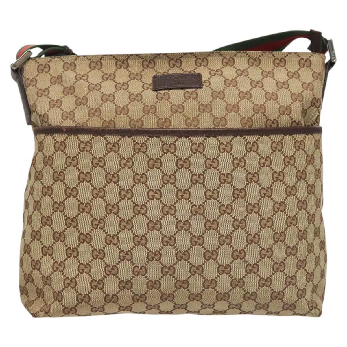 Gucci GUCCI GG Canvas Web Sherry Line Shoulder Bag Beige Green Red Size ONE SIZE - 2 Thumbnail