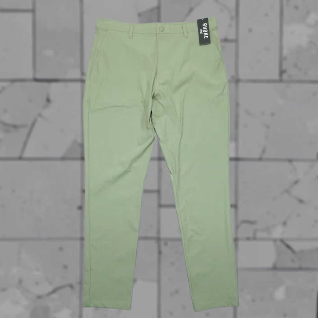 Rhone Rhone Slim Fit 5 Pocket Pants Mens Size 34 Green 33" Inseam Casual Chino Straight Front Button Zip Relaxed Fixes Size US 34 / EU 50 - 1 Thumbnail