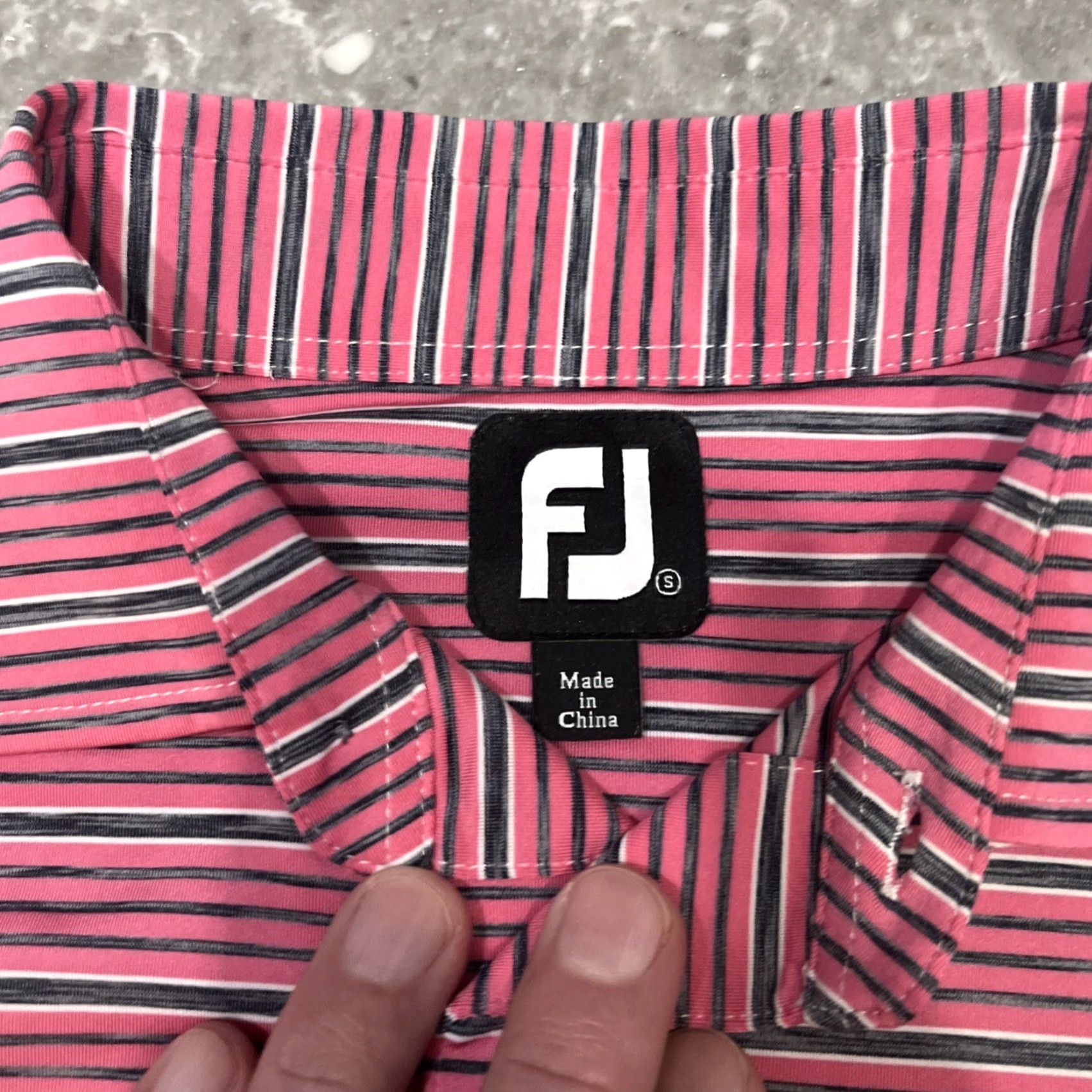 Footjoy FootJoy Polo Shirt Mens S Pink Stripe Golf Activewear Shirt Size US S / EU 44-46 / 1 - 3 Thumbnail