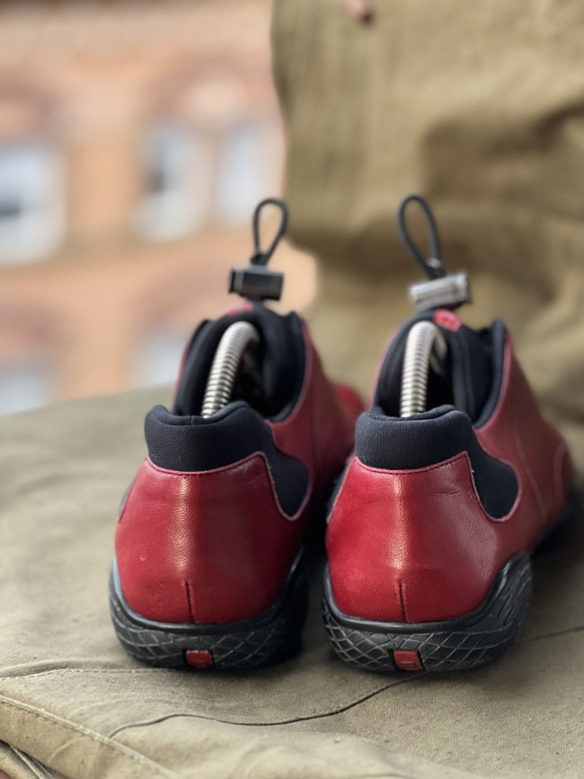 Prada Linea Rossa (Sport) – Red Leather Sneakers