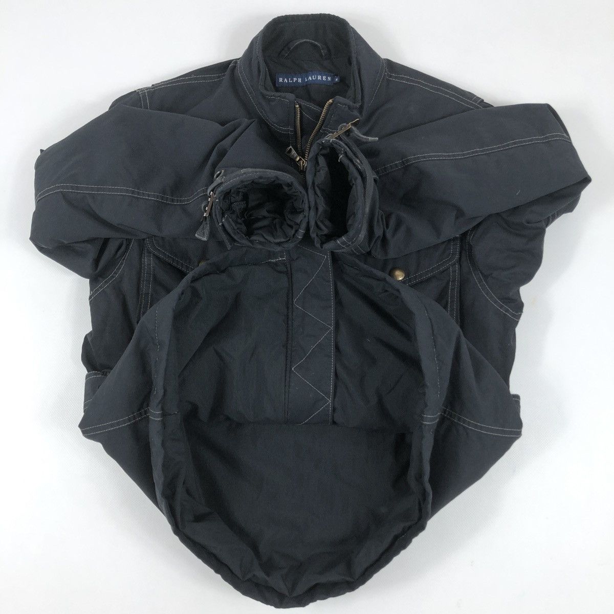 RRL Ralph Lauren × Ralph Lauren × Ralph Lauren Purple Label Rare POLO Cargo Multi Pockets Utility Belted Coat Motorcycle Jacket Bomber Size M / US 6-8 / IT 42-44 - 19 Thumbnail