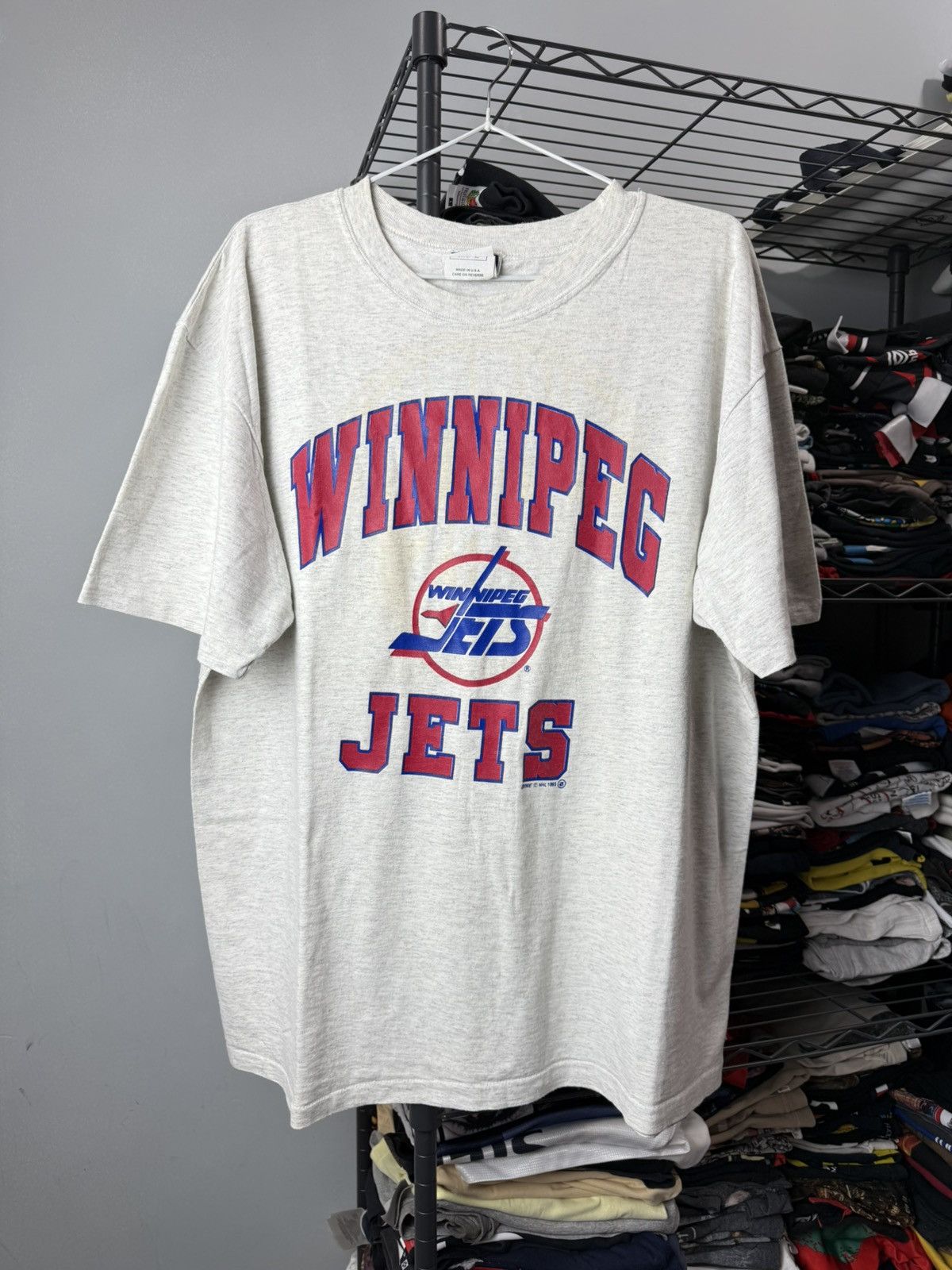 Vintage Rare 1993 NHL Winnipegs Jets Hockey T Shirt 90s Size US XL / EU 56 / 4 - 1 Thumbnail