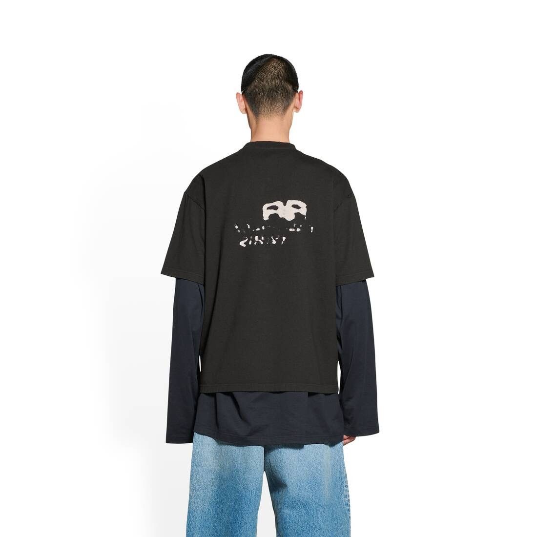 Balenciaga o1mt1gz0225 Hand-Drawn BB Icon T-Shirt Medium Fit in Black Size US XL / EU 56 / 4 - 4 Thumbnail