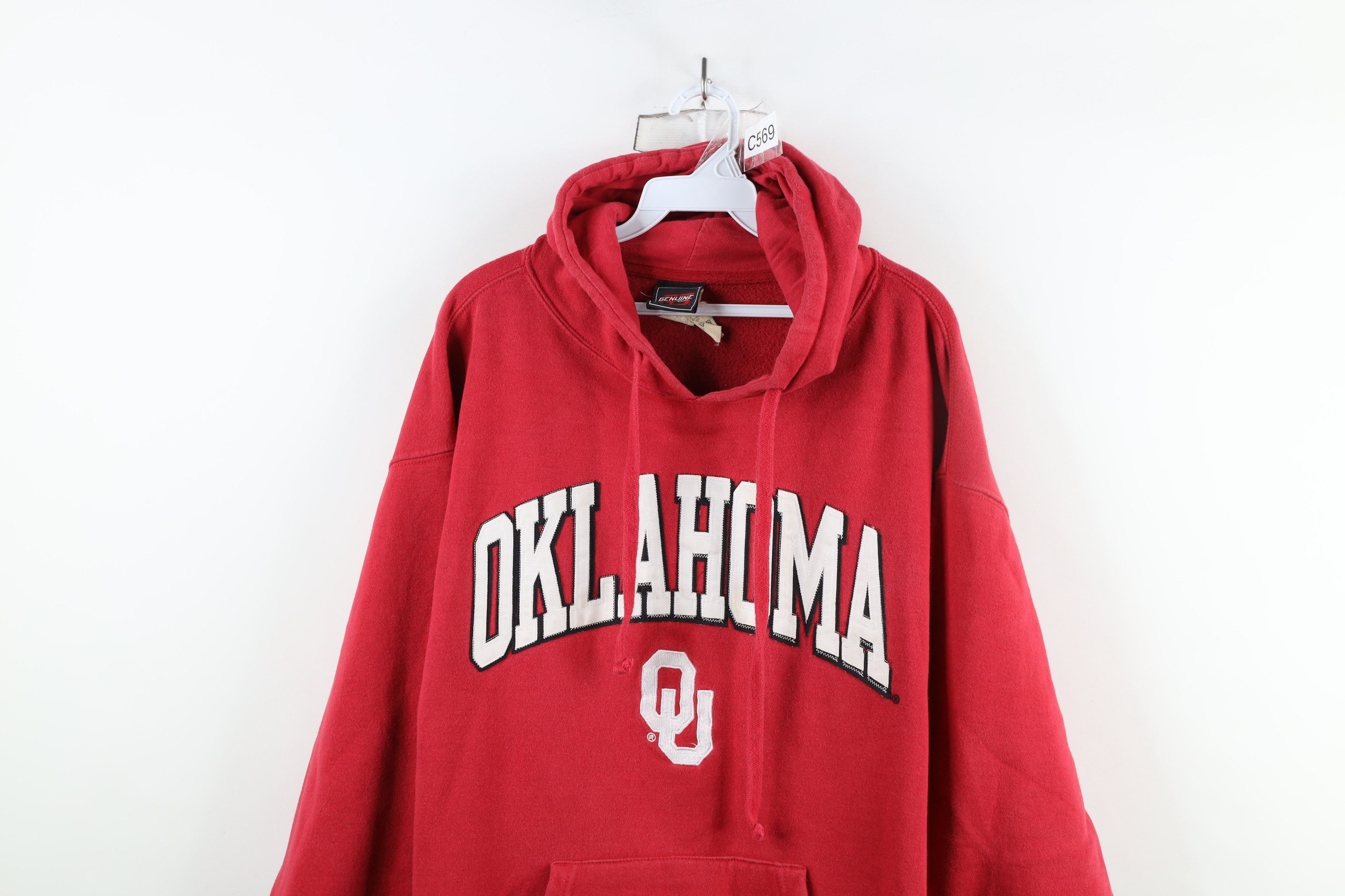 Vintage Vintage 90s Spell Out Oklahoma University Hoodie Sweatshirt Size US L / EU 52-54 / 3 - 2 Thumbnail