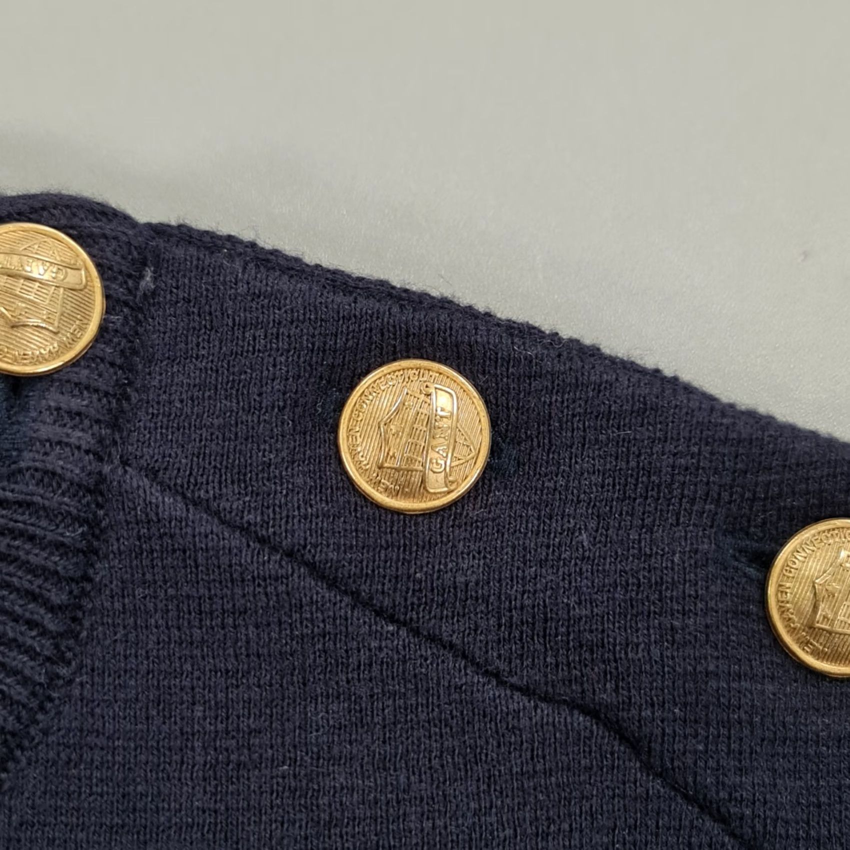 Gant GANT Womens Jumper Navy Blue Large Cotton Pullover Button Shoulder Sweater Size L / US 10 / IT 46 - 4 Thumbnail