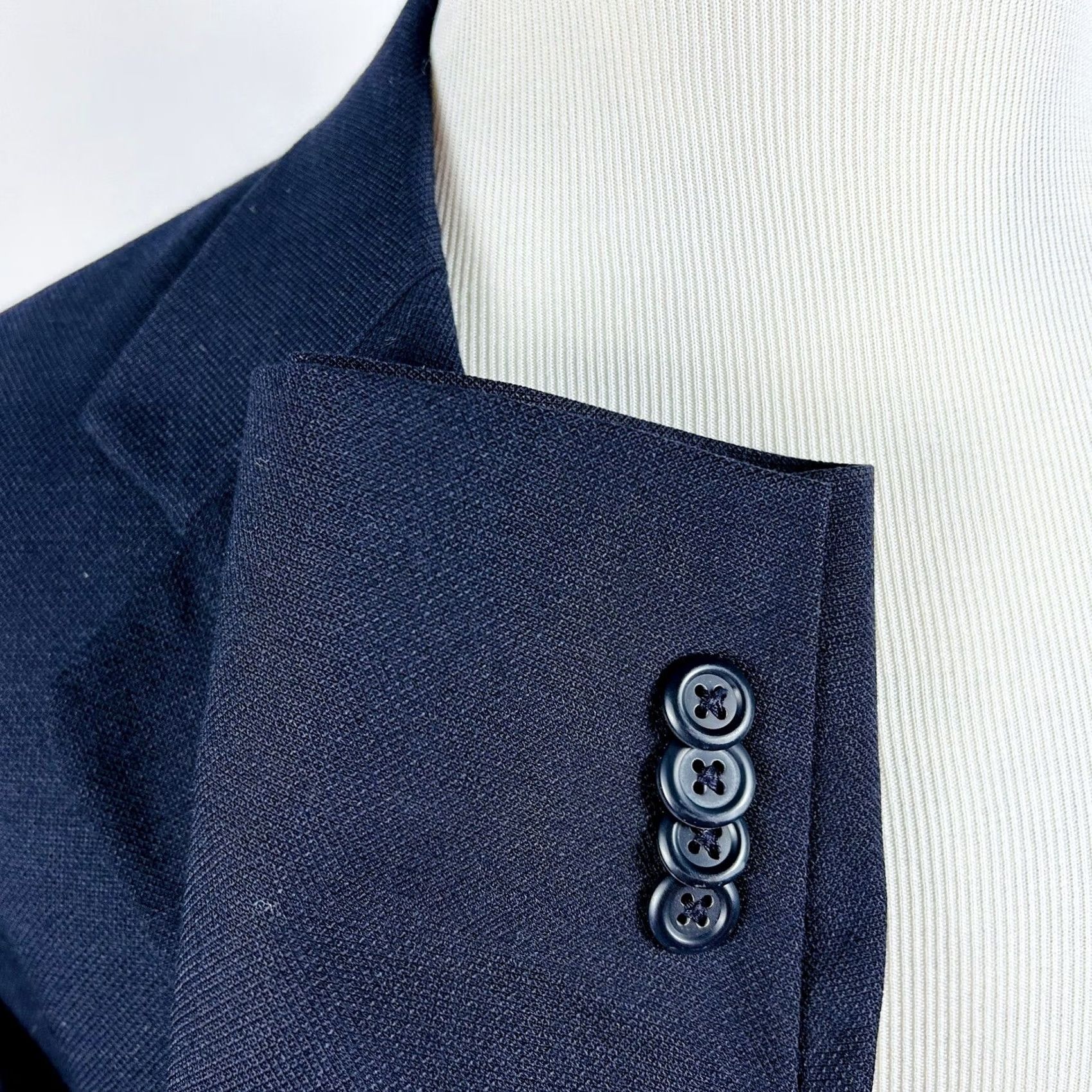 Lands' End Lands' End 46L Wool Navy Blue Two-Button Sport Coat Lined Vented Single-Breasted Men Jacket Regular Size US XS / EU 42 / 0 - 6 Thumbnail