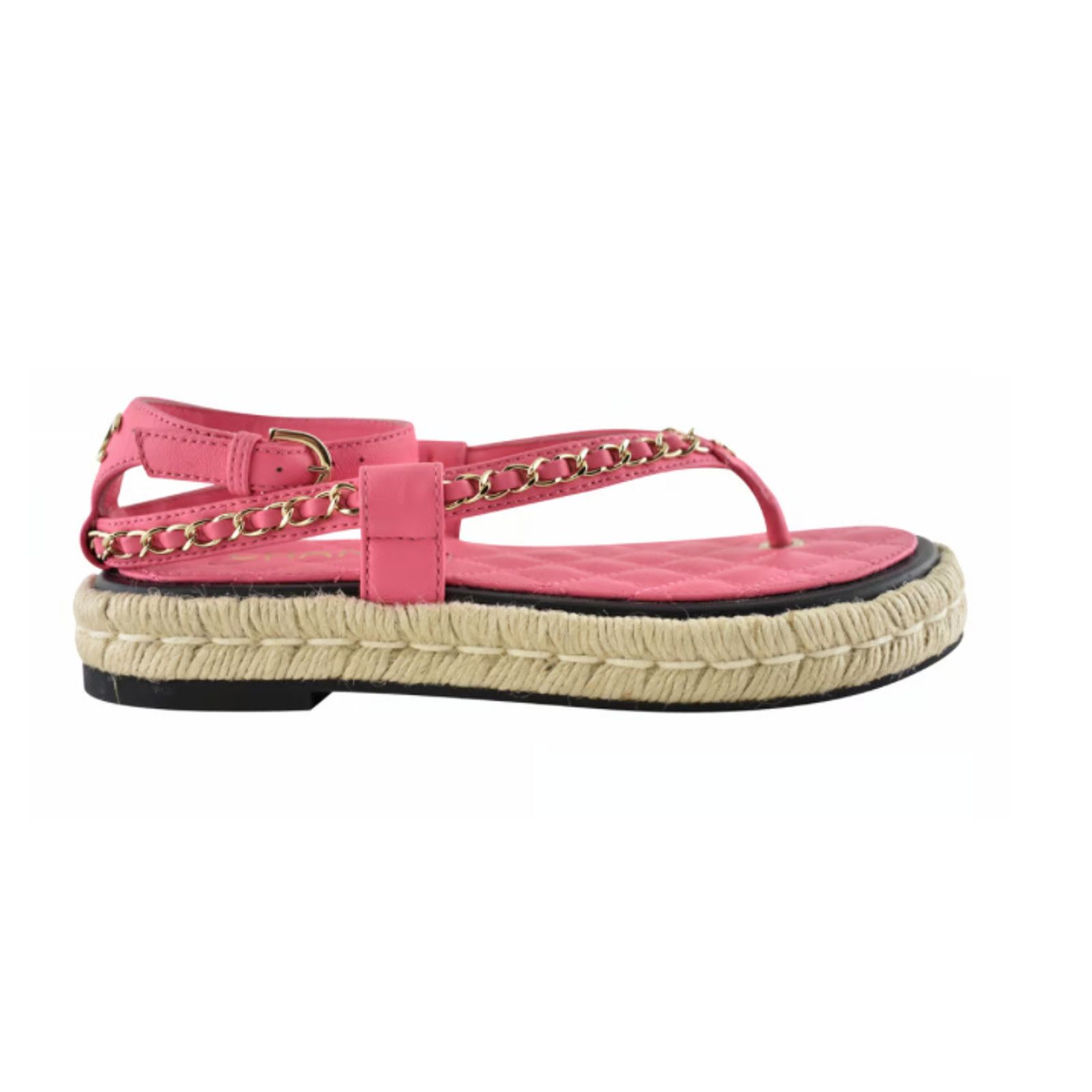 Chanel Chanel 21C Pink Lambskin Leather Chain Logo Mule Size US 7 / IT 37 - 1 Thumbnail