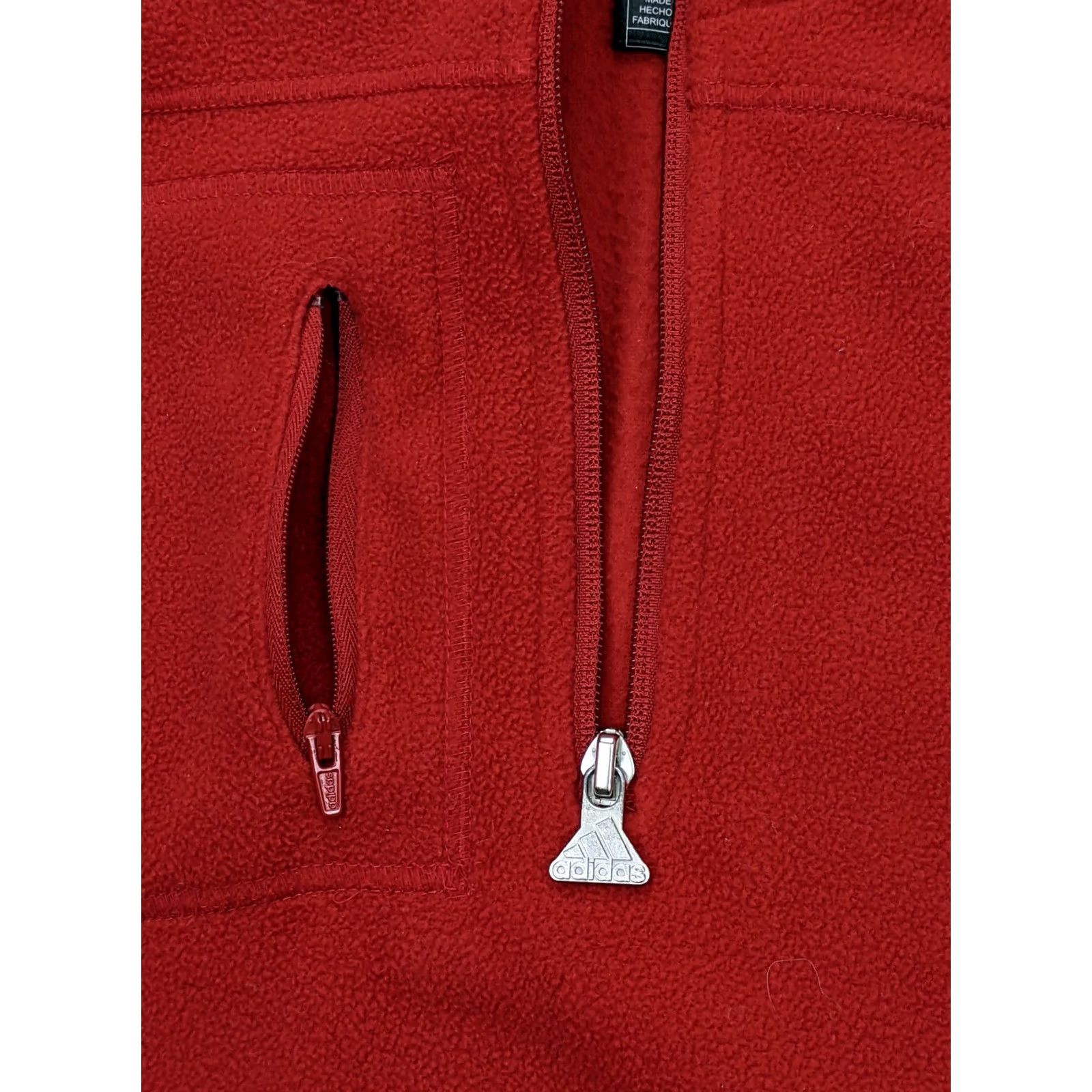 Adidas Adidas Sweatshirt Pullover 1/4 Zip Crew Neck Striped Fleece Red White Women S Size S / US 4 / IT 40 - 4 Thumbnail