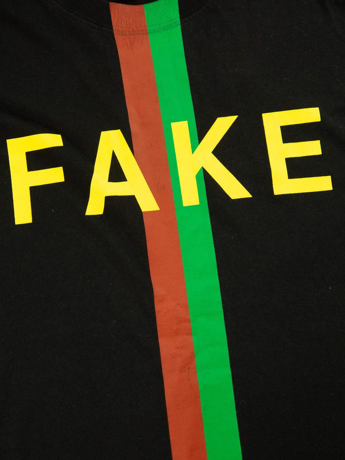 Gucci Gucci Mens Fake Not Black T Shirt X-Small Black Size US XS / EU 42 / 0 - 4 Thumbnail