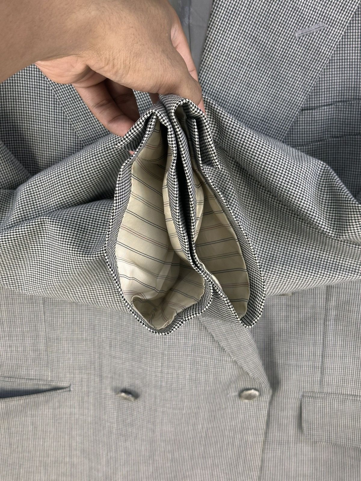 Burberry Vintage Burberrys Houndstooth Silk & Kid Mohair Coat Jacket Size US L / EU 52-54 / 3 - 9 Thumbnail