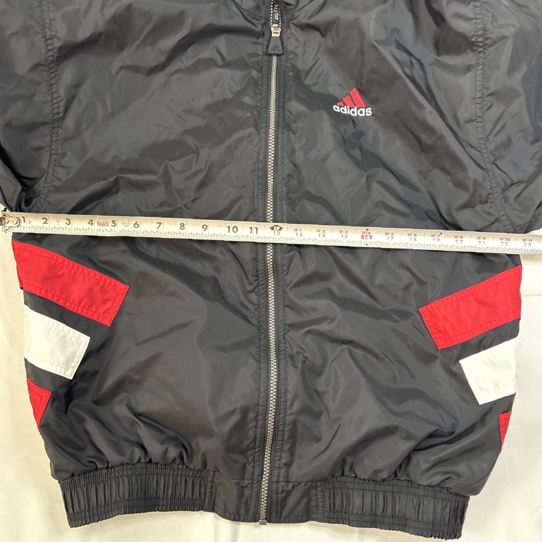 Adidas VINTAGE adidas Full Zip Track Jacket Striped Spellout Hooded M Black Men Large Nylon Windbreaker Jacket Size US M / EU 48-50 / 2 - 7 Thumbnail