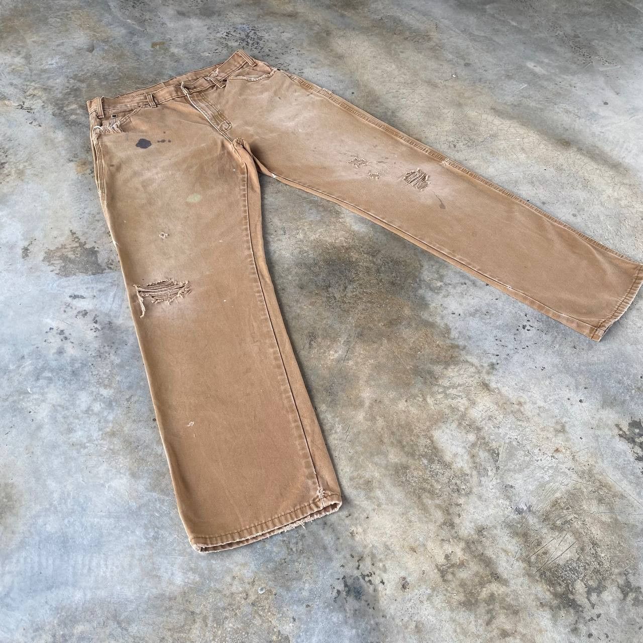 Dickies VINTAGE DICKIES DISTRESSED CARPENTER BROWN DENIM W34X34 Size US 34 / EU 50 - 3 Thumbnail