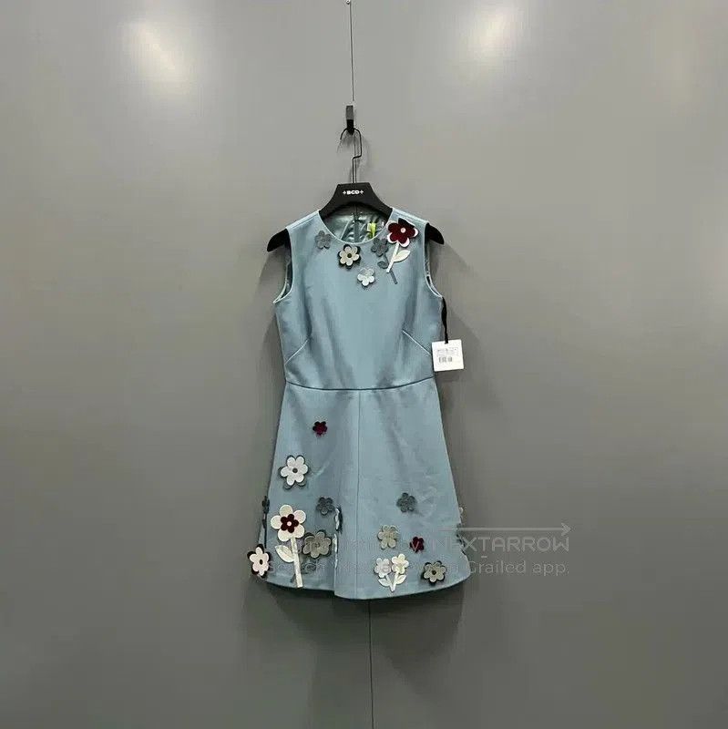 Valentino Valentino Sleeveless Summer Blue-Gray Dress . Size XXS / US 00 / IT 34 - 1 Thumbnail