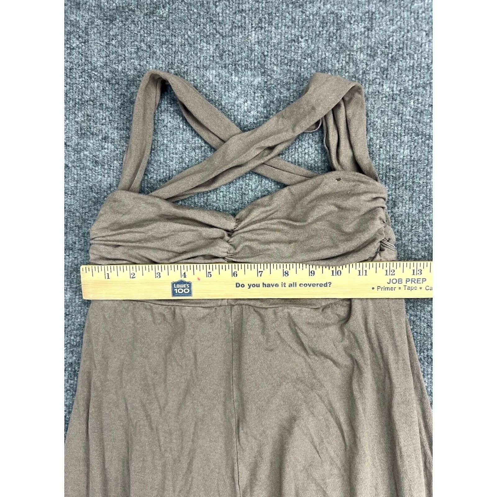 Vintage Love From Ya-Ya Dress Women's M Brown Sleeveless Ruched Maxi Straps Ruffle Size M / US 6-8 / IT 42-44 - 2 Thumbnail