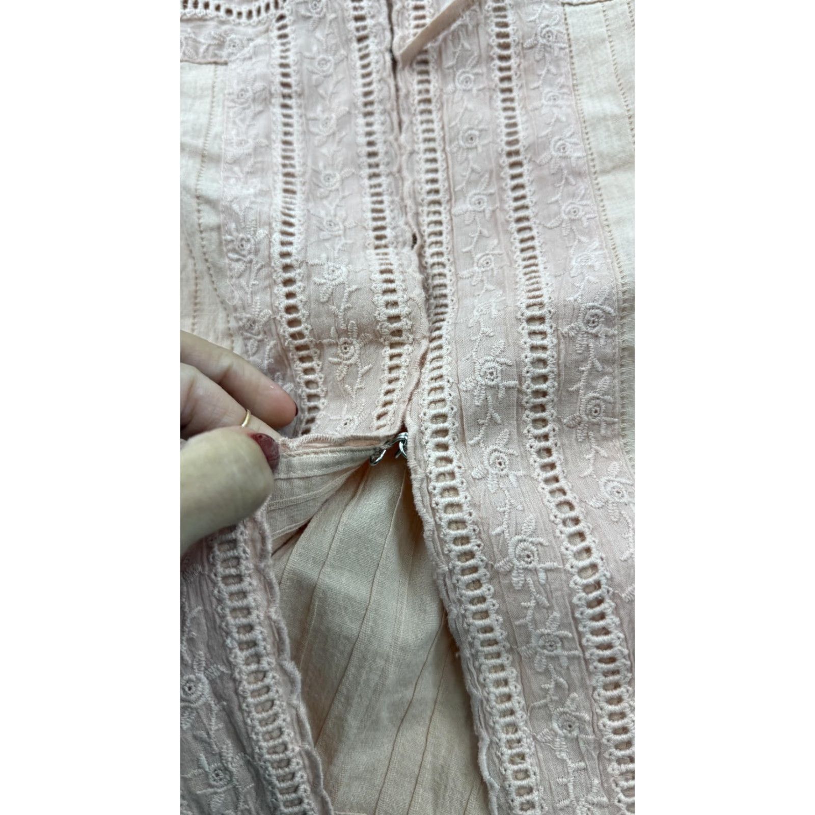 Vintage Capulet Tank Top Womens XS Peach Lace Eyelet Embroidered Camisole ST573-PCH Size XS / US 0-2 / IT 36-38 - 3 Thumbnail