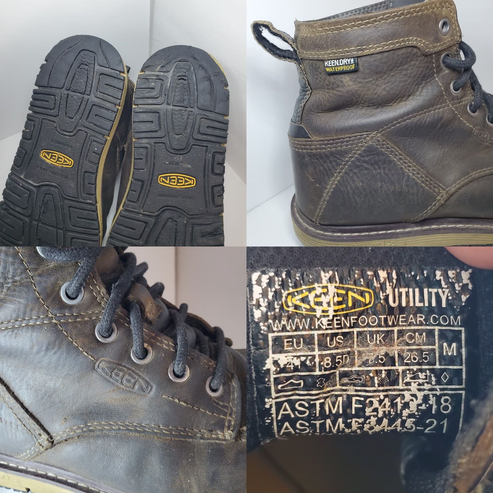 KEEN KEEN Mens San Jose 6" WP Work Boots ALUMINUM TOE Brown Lace Up Leather Rubber Waterproof Size US8.5 Size US 9 / EU 42 - 9 Thumbnail