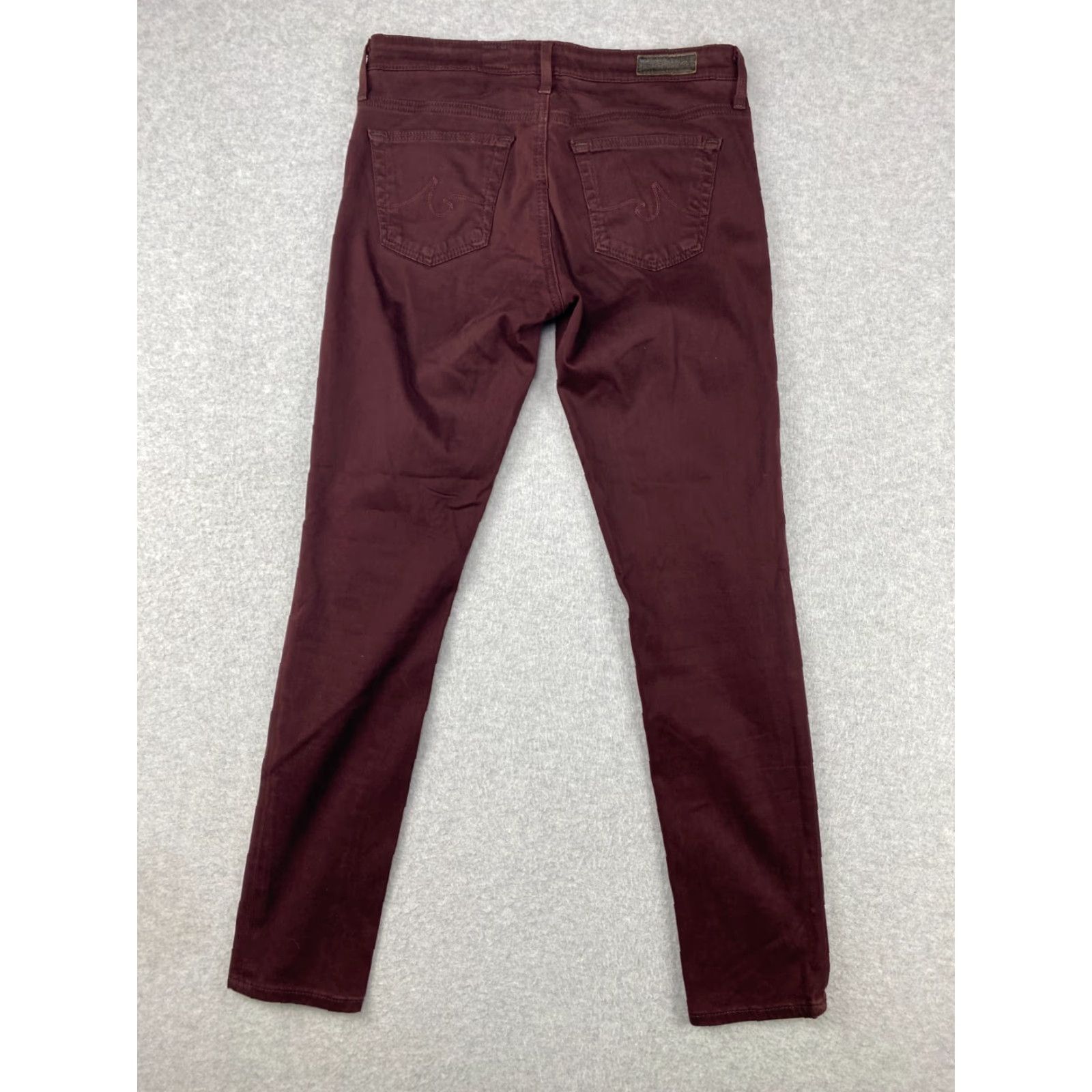 Vintage AG Adriano Goldschmied Jeans Womens 25 R Burgundy Stevie Ankle Slim Straight USA Jeans (AG Stevie) Apple?? Size 42" / US 20 - 6 Thumbnail