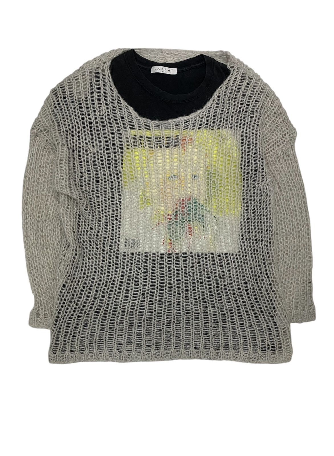 Japanese Brand 2000s KBF Japan Alpaca Spider web open knit mesh hoodie Size US M / EU 48-50 / 2 - 2 Thumbnail