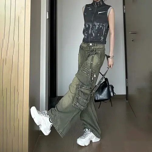 Jean Loose Retro Washed Cargo Jeans Size 30" / US 8 / IT 44 - 3 Thumbnail