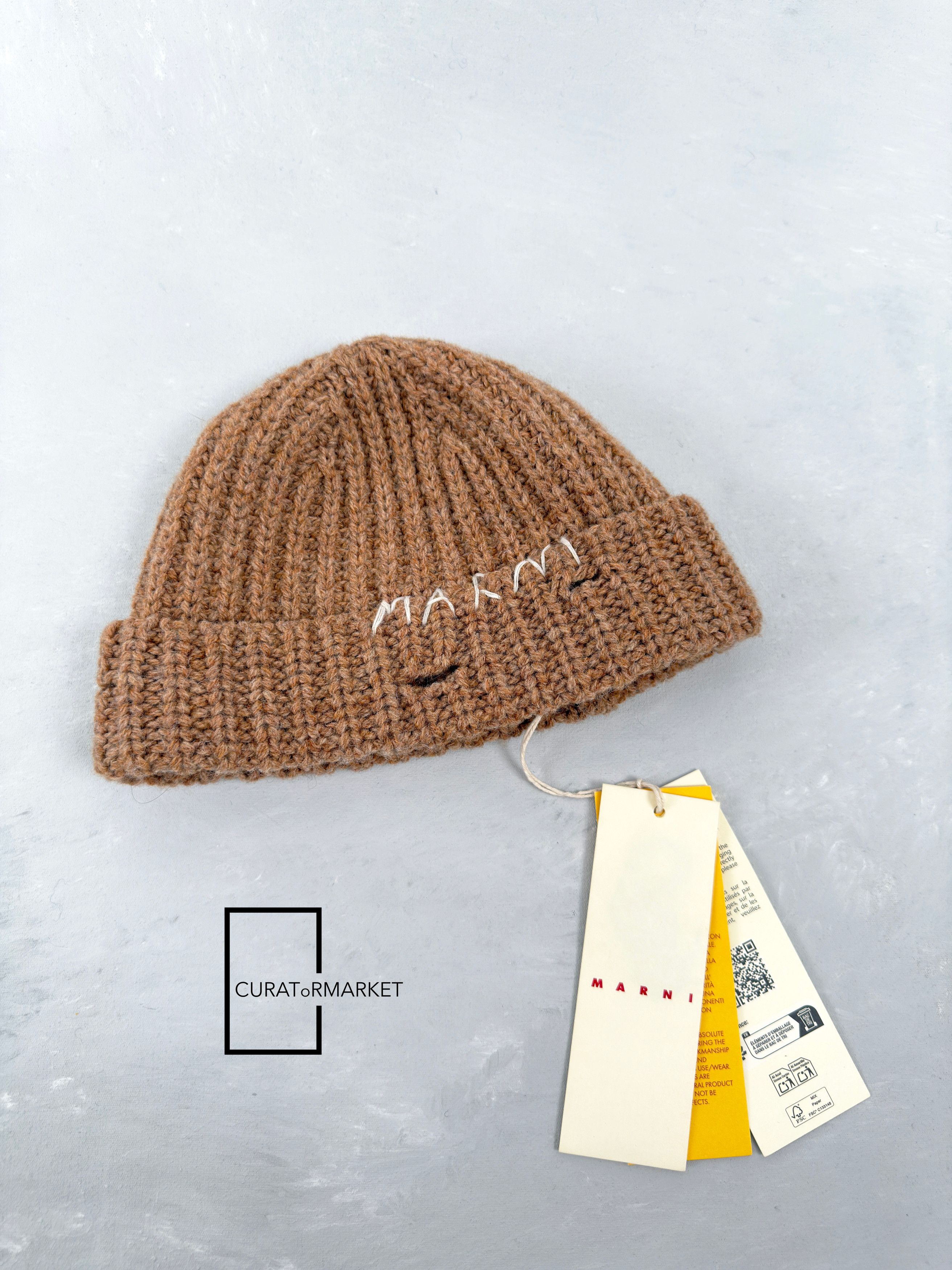 S Distressed Embroidered Fisherman Shetland Wool Beanie FW25